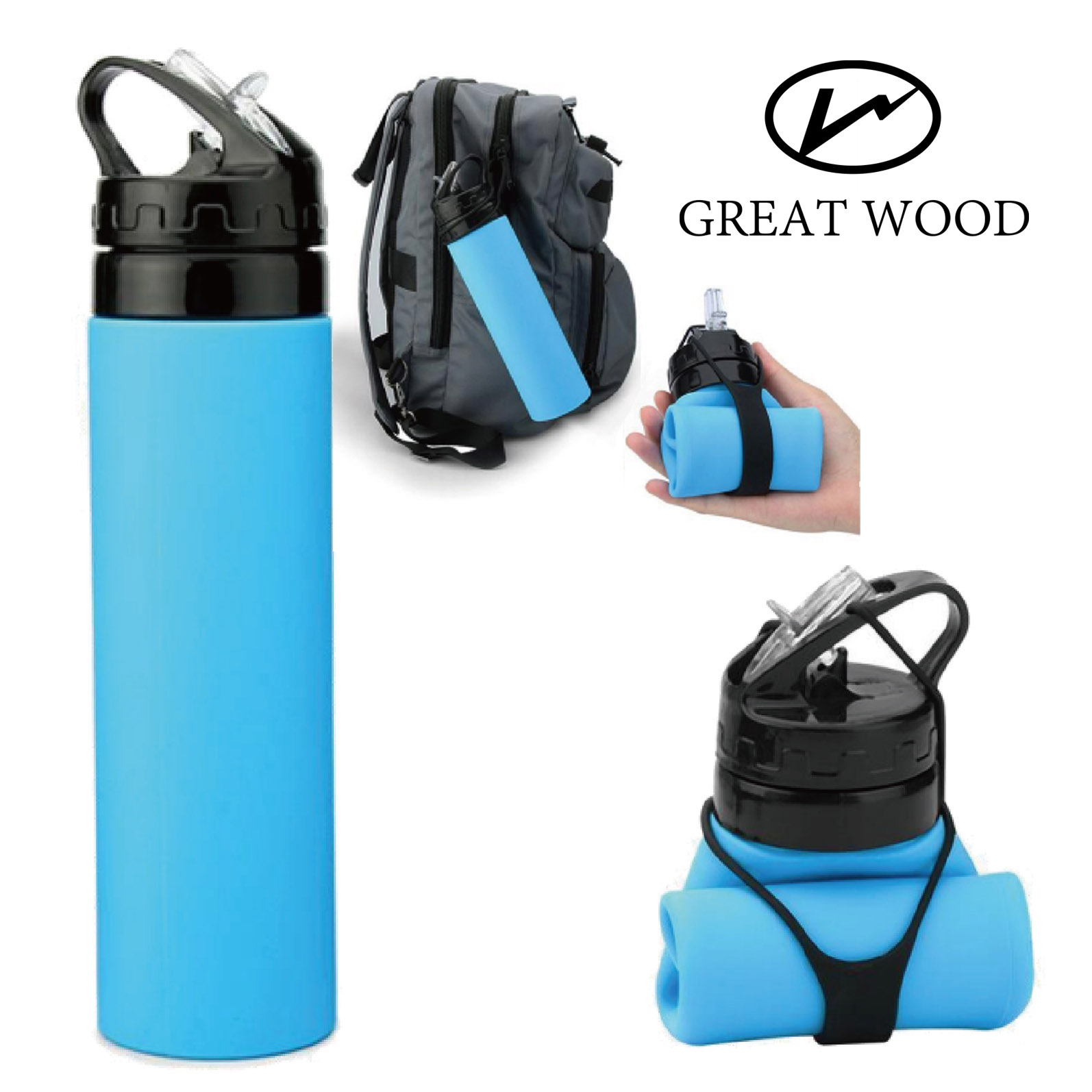 Silicone Portable Lightweight Foldable Water Bottles GW9680