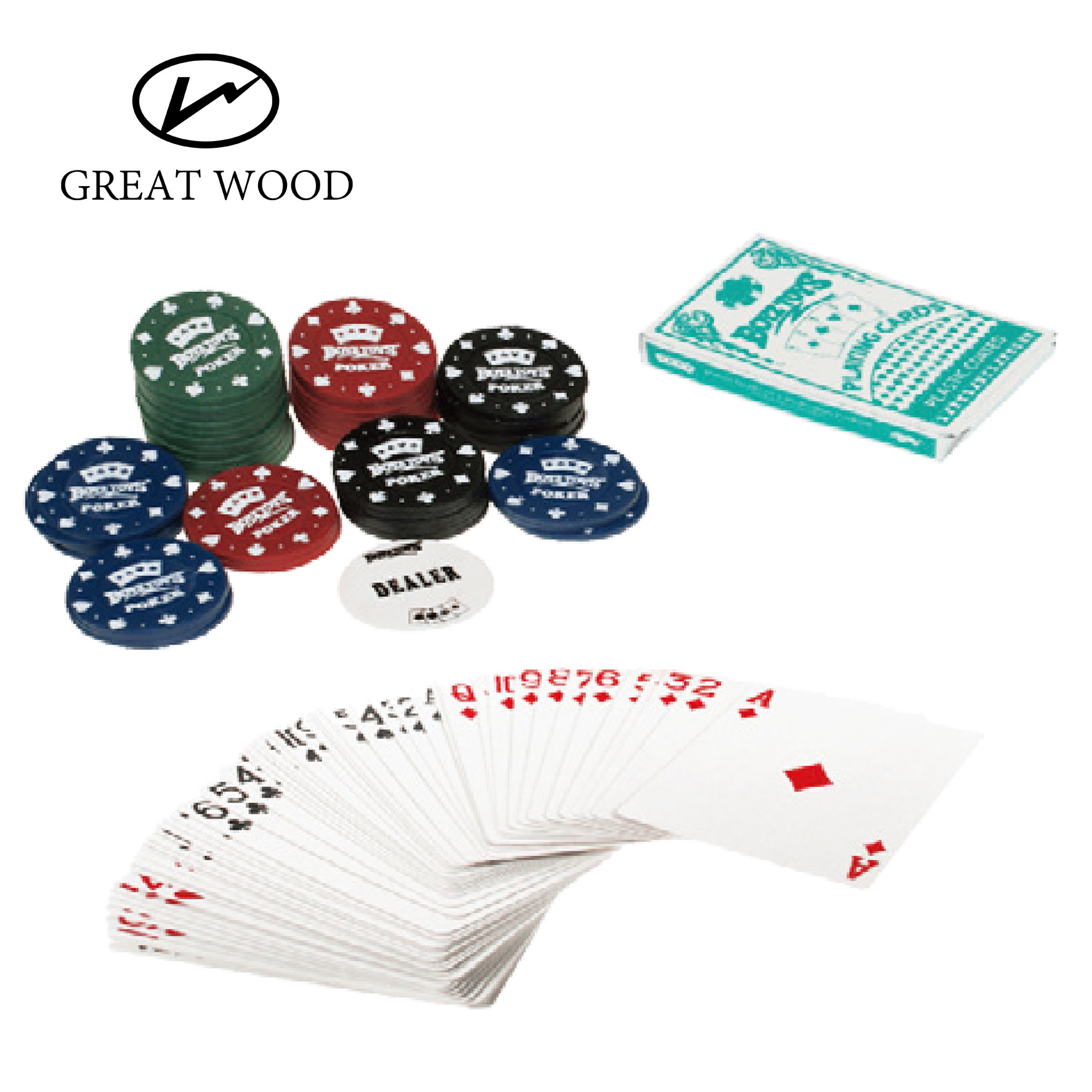 Gram Poker Chips with Cards, Dealer Buttons  GW9662